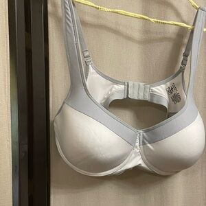 Athletic Works White and Gray Supportive Sports Bra